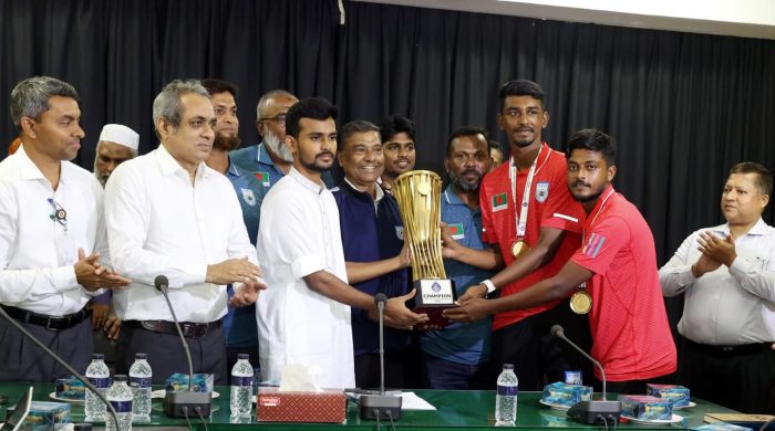 সাফ অনূর্ধ্ব-২০ চ্যাম্পিয়নশিপ জয়ী দলকে ক্রীড়া মন্ত্রণালয়ের উপদেষ্টার শুভেচ্ছা