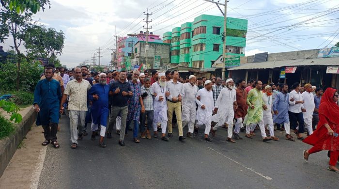 ভালুকায় চাঁদাবাজি-নৈরাজ্যের বিরুদ্ধে বিএনপির বিক্ষোভ মিছিল